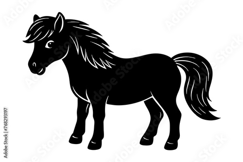 miniature horse silhouette vector illustration