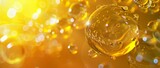 Liquid yellow molecules, Golden molecules swirl, epitomizing the dynamic beauty and energy of chemical interactions.