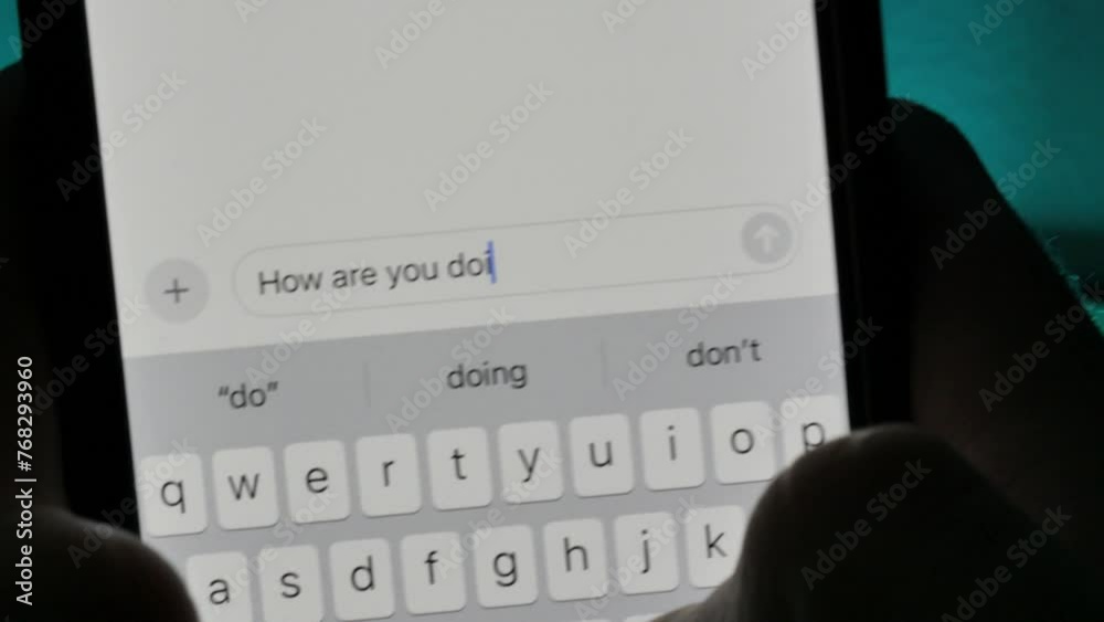 Person typing 