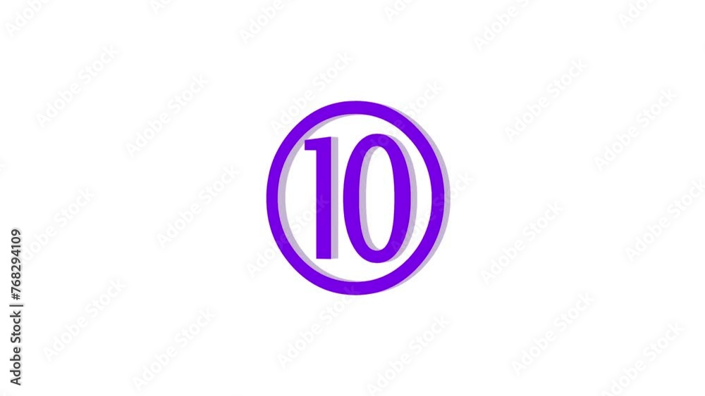 3d ten logo icon loopable rotated purple color animation on white background 3d ten logo icon loopable rotated purple color animation on white background