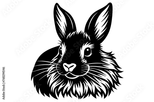 lionhead rabbit silhouette vector illustration