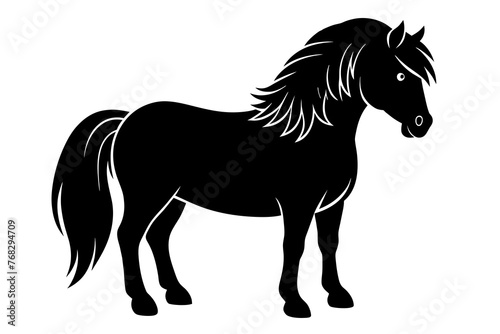 icelandic horse silhouette vector illustration