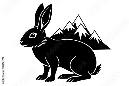himalayan rabbit silhouette vector illustration