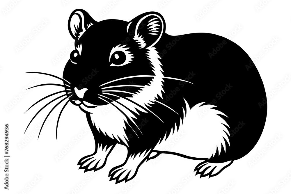hamster silhouette vector illustration