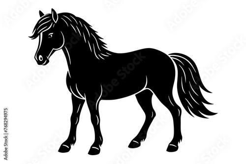 haflinger horse silhouette vector illustration