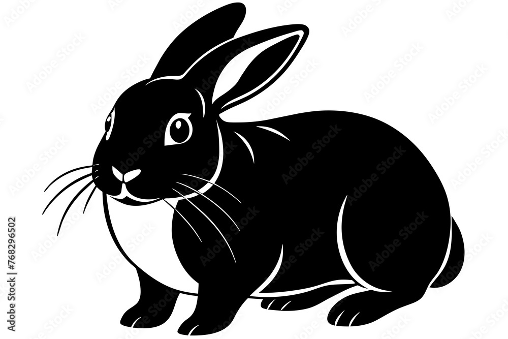 french lop rabbit silhouette vector illustration