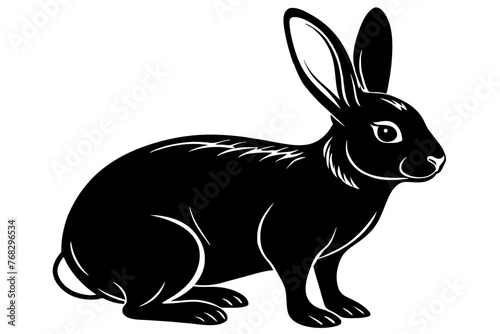flemish giant rabbit silhouette vector illustration