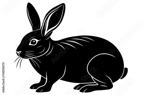 flemish giant rabbit silhouette vector illustration © CreativeDesigns