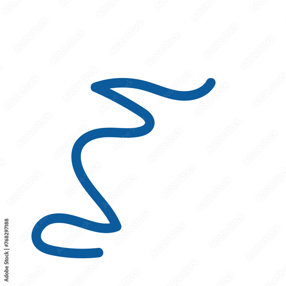 Fototapeta premium Blue lines squiggly decoration