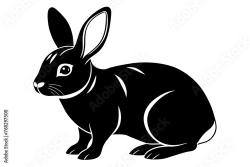 dutch rabbit silhouette vector illustration © CreativeDesigns