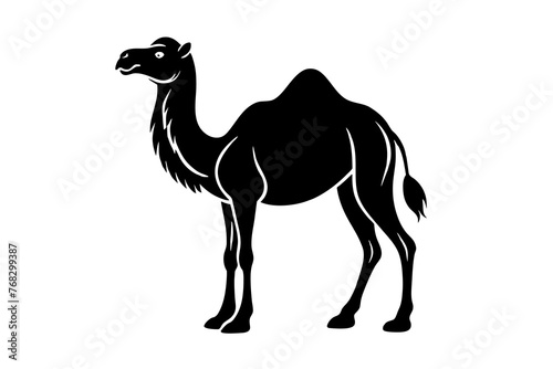 bactrian camel silhouette vector illustration