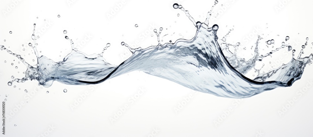 Captured up close, a detailed view of a turbulent water wave featuring glistening water droplets in motion Captured up close, a detailed view of a turbulent water wave featuring glistening water droplets in motion