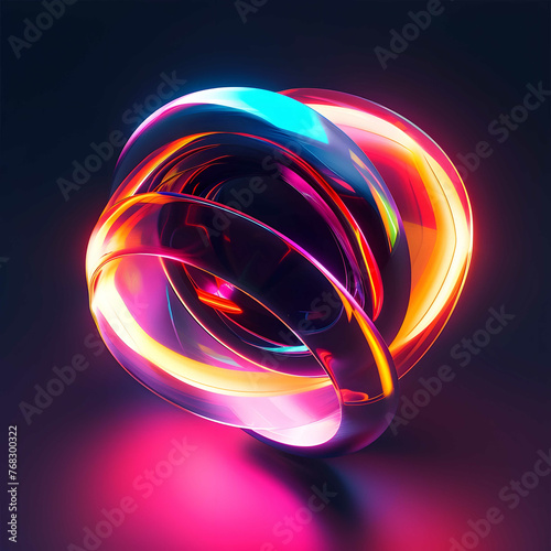 neon glow 3d effect circle