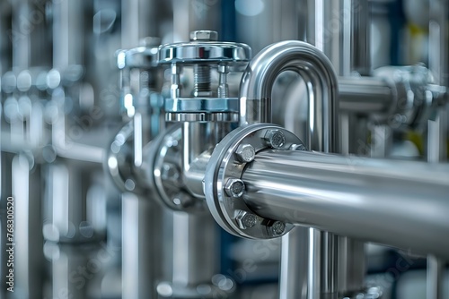 Advancements in Stainless Steel Piping Systems for Industrial Water Treatment Operations. Concept Stainless Steel Piping, Water Treatment, Industrial Operations, Advancements