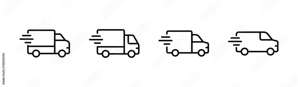 Truck delivery icon set vector