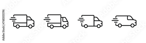 Truck delivery icon set vector