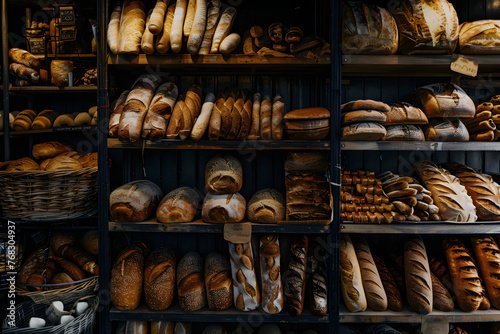 freshly baked german bread presented in a shelf