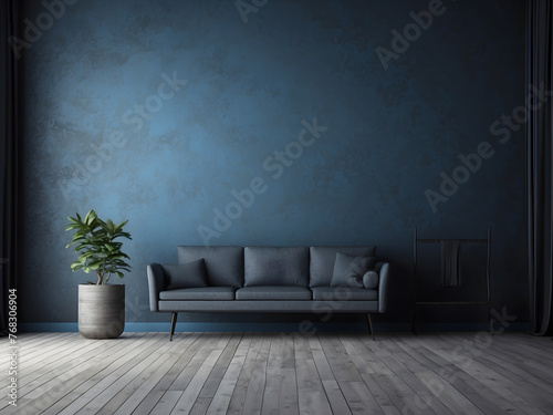 Background blank banner wall studio room blue soft gradient empty light abstract wallpaper template illustration space floor dark texture design website, display your product