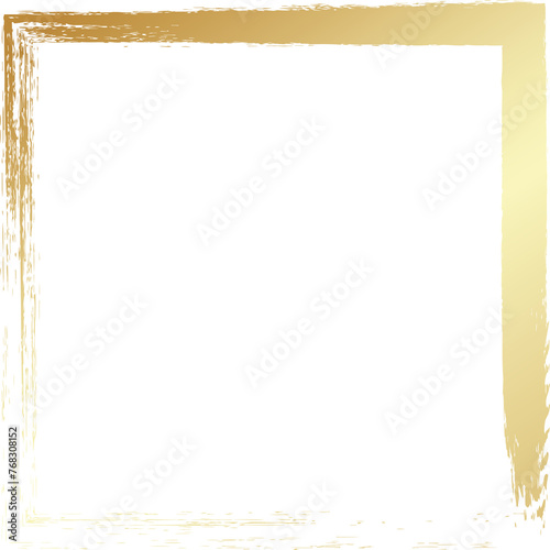 Grunge square golden frame. Luxury element