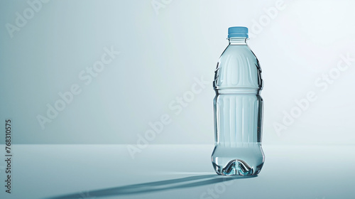 mineral water bottle product displayed isolated on white background, for mockup design photo