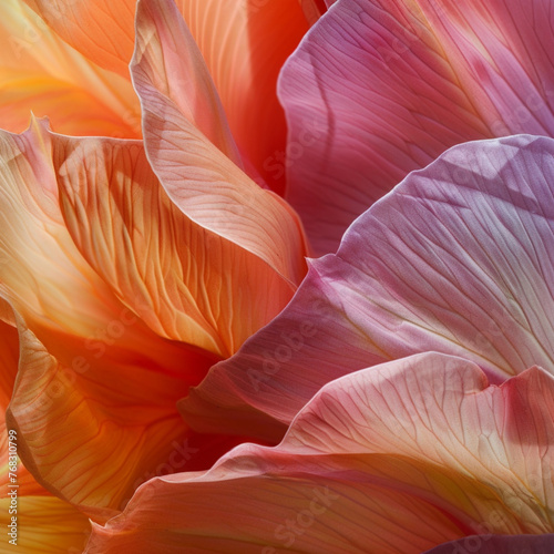 texture and color gradients of a flower petal, emphasizing the natural beauty in the details 