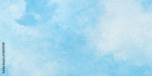 cloudy and stained Sky blue shades watercolor background, Abstract hand paint random staind blue sky, The summer is colorful clearing day Good weather with natural clouds.