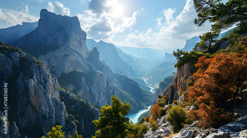 Wonderful view of the Verdon Gorge Aiguin, Provence, France