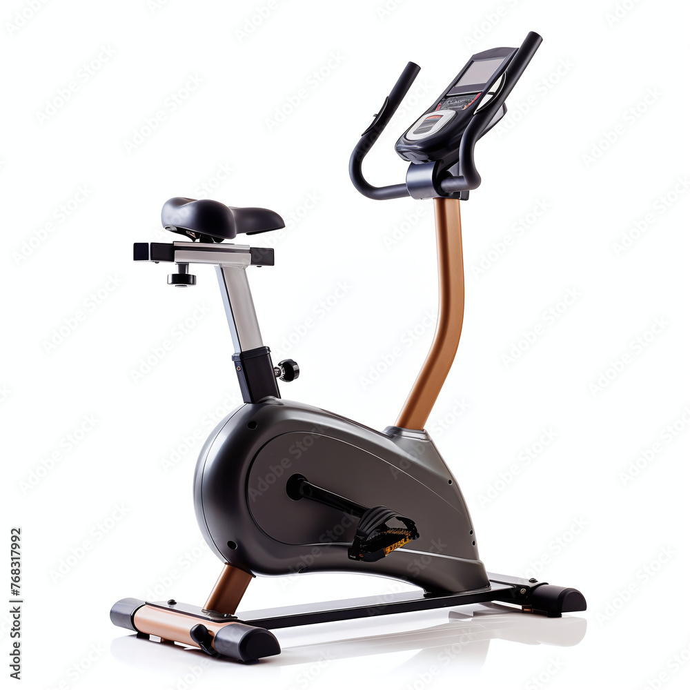 black stationary bike isolated on white background black stationary bike isolated on white background