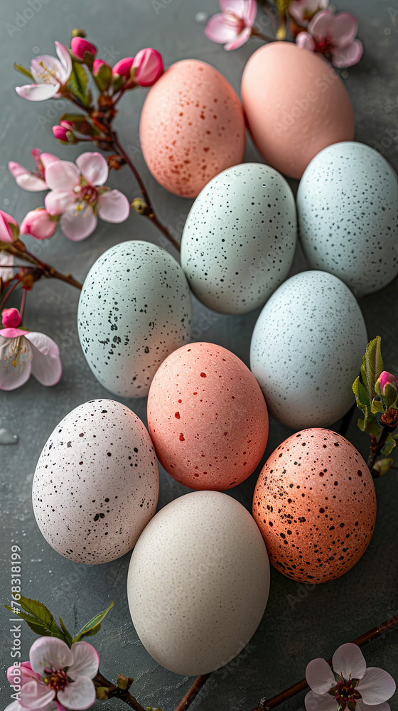 easter eggs and flowers