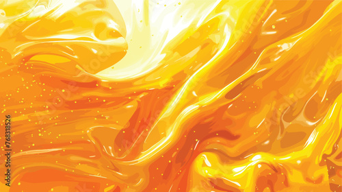 Abstract bright yellow orange liquid background