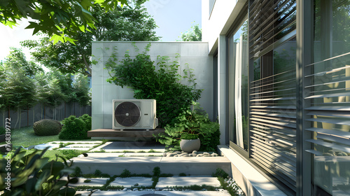 Modern, energy efficient air conditioning, energy saving solution in the backyard   © Alvin Harambašić