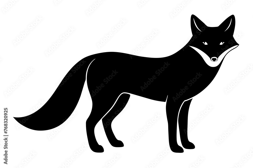 fox silhouette vector illustration