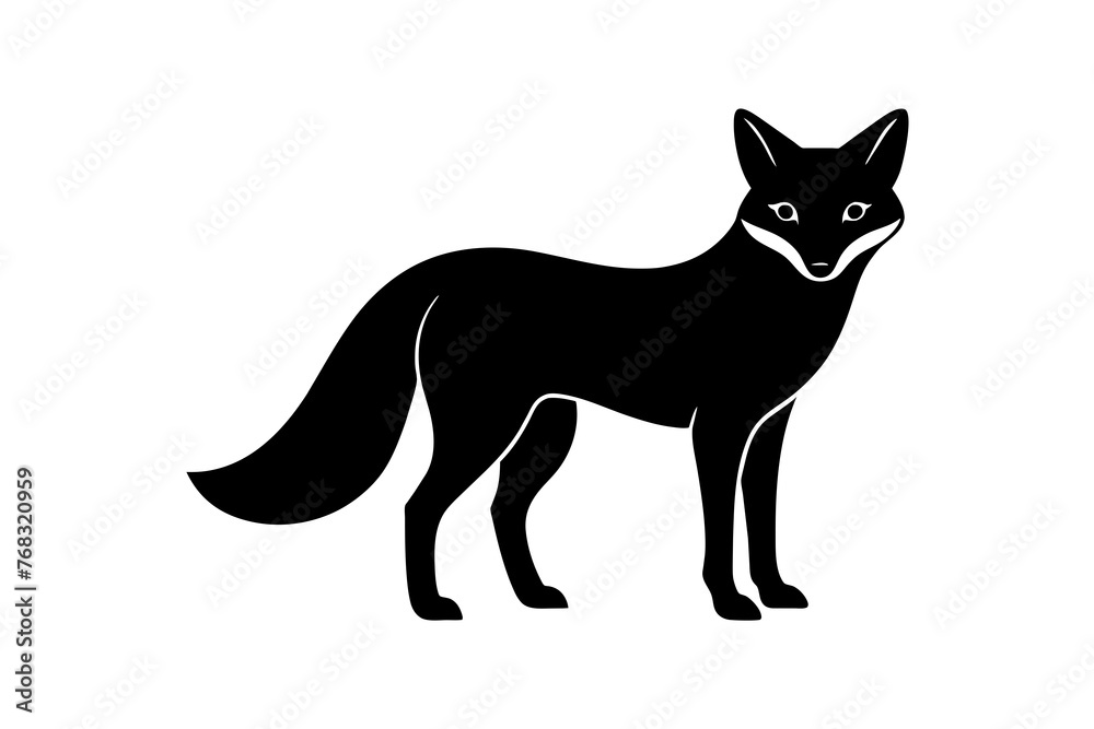 fox silhouette vector illustration