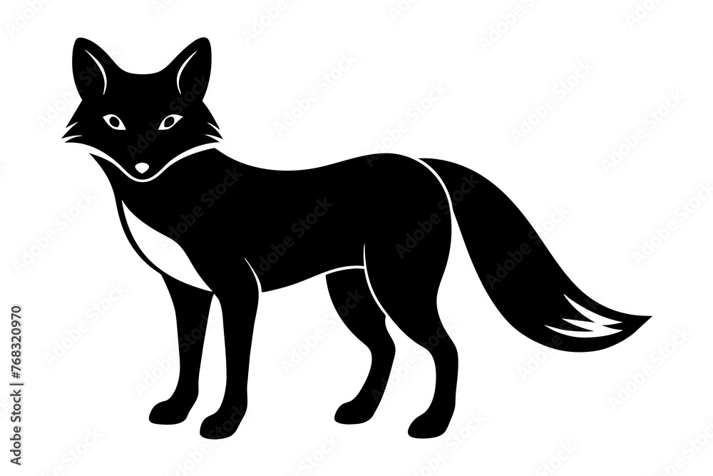 fox silhouette vector illustration