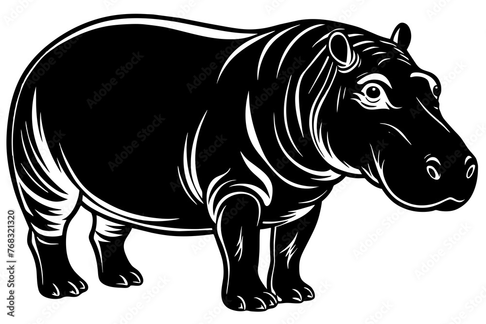Fototapeta premium hippopotamus silhouette vector illustration