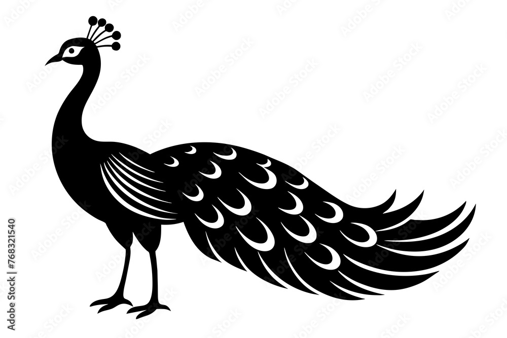 peacock silhouette vector illustration peacock silhouette vector illustration