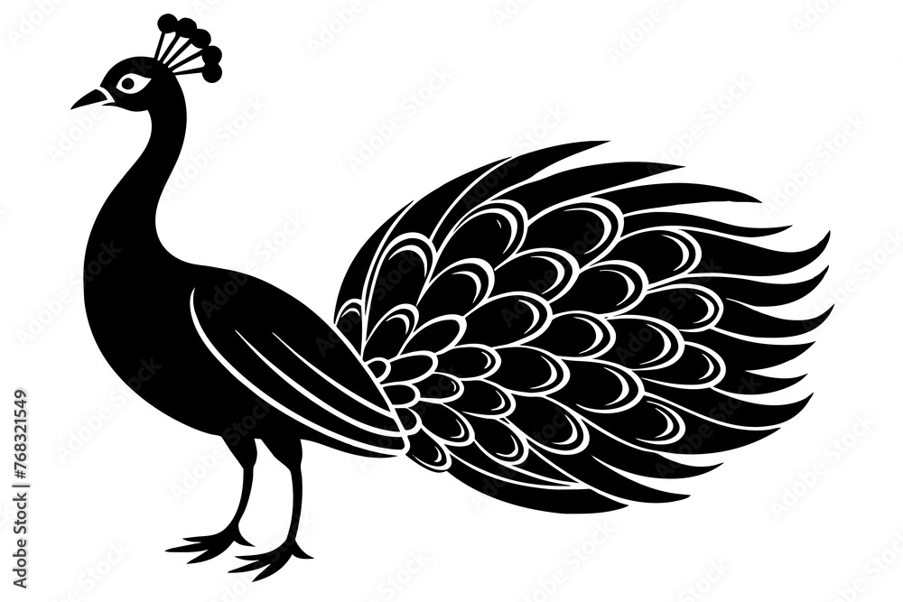 peacock silhouette vector illustration peacock silhouette vector illustration