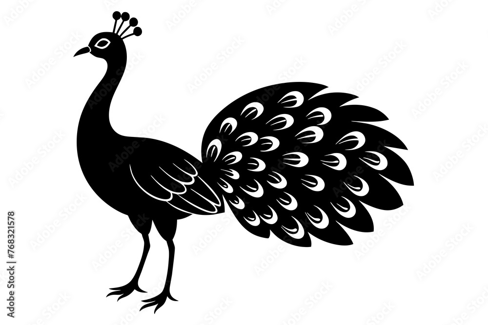 peacock silhouette vector illustration peacock silhouette vector illustration