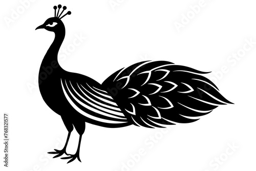 peacock silhouette vector illustration © MDSHIJU