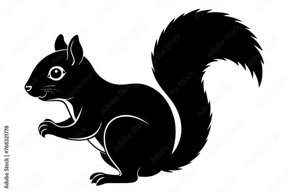 Obraz premium squirrel silhouette vector illustration