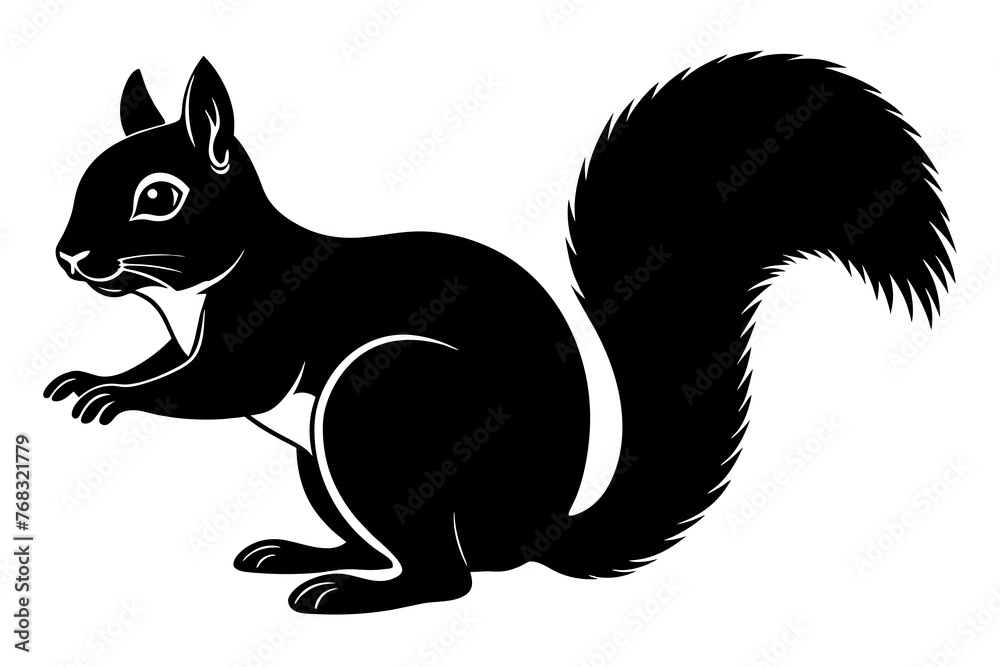 Obraz premium squirrel silhouette vector illustration