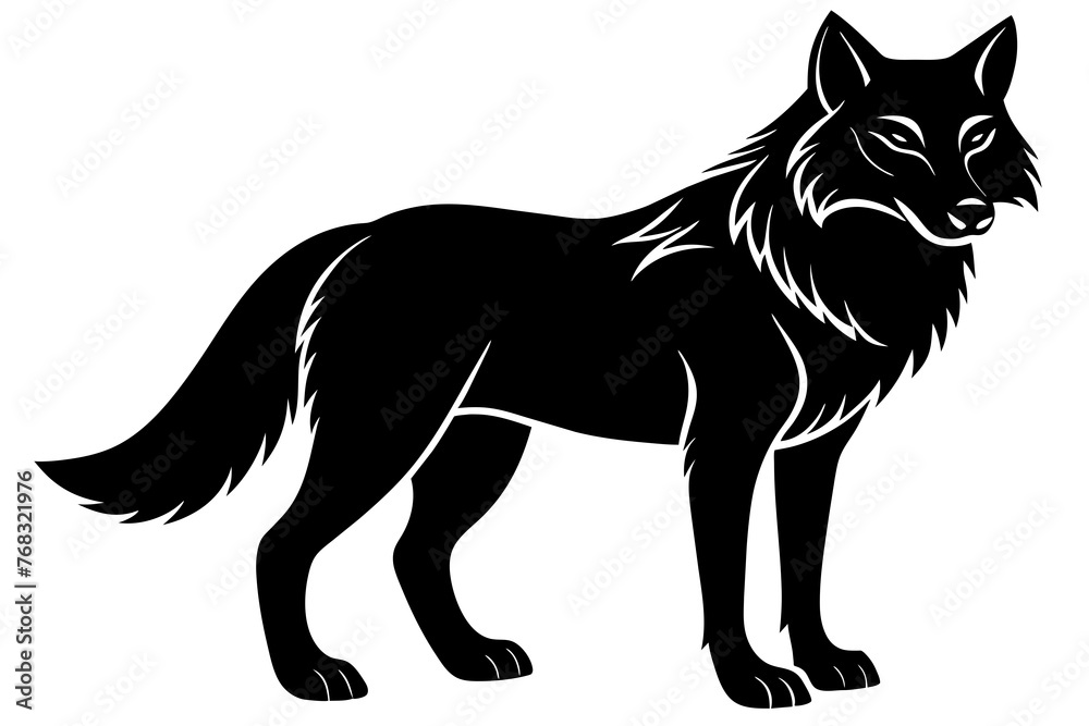 Obraz premium wolf silhouette vector illustration