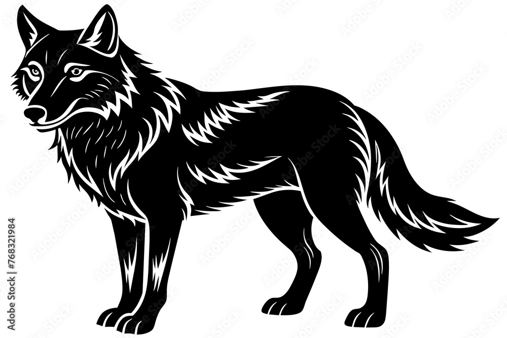 Fototapeta premium wolf silhouette vector illustration