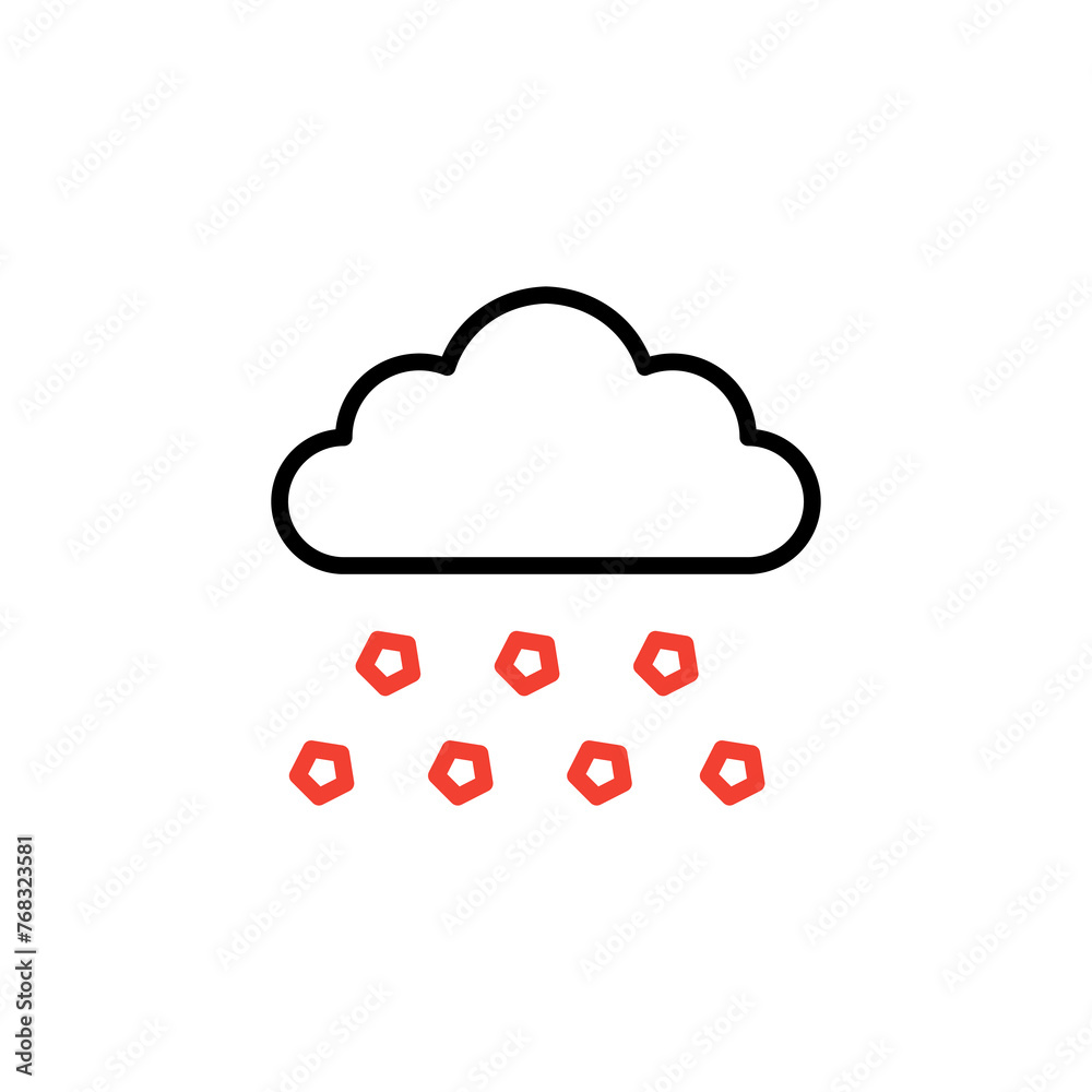 Hail icon. flat vector simple element illustration of weather concept on white background Hail icon. flat vector simple element illustration of weather concept on white background