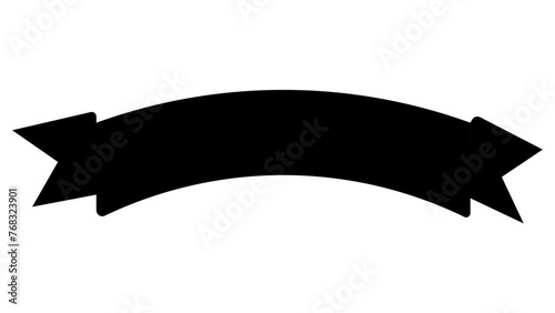 Black ribbon banner clip art transparent PNG vector Illustration