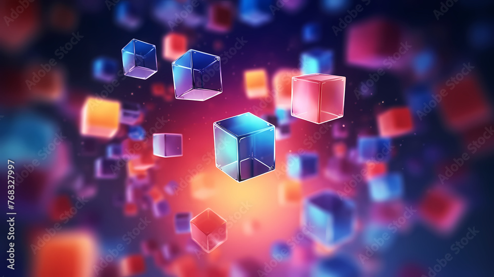 Color image of many cubes Color image of many cubes