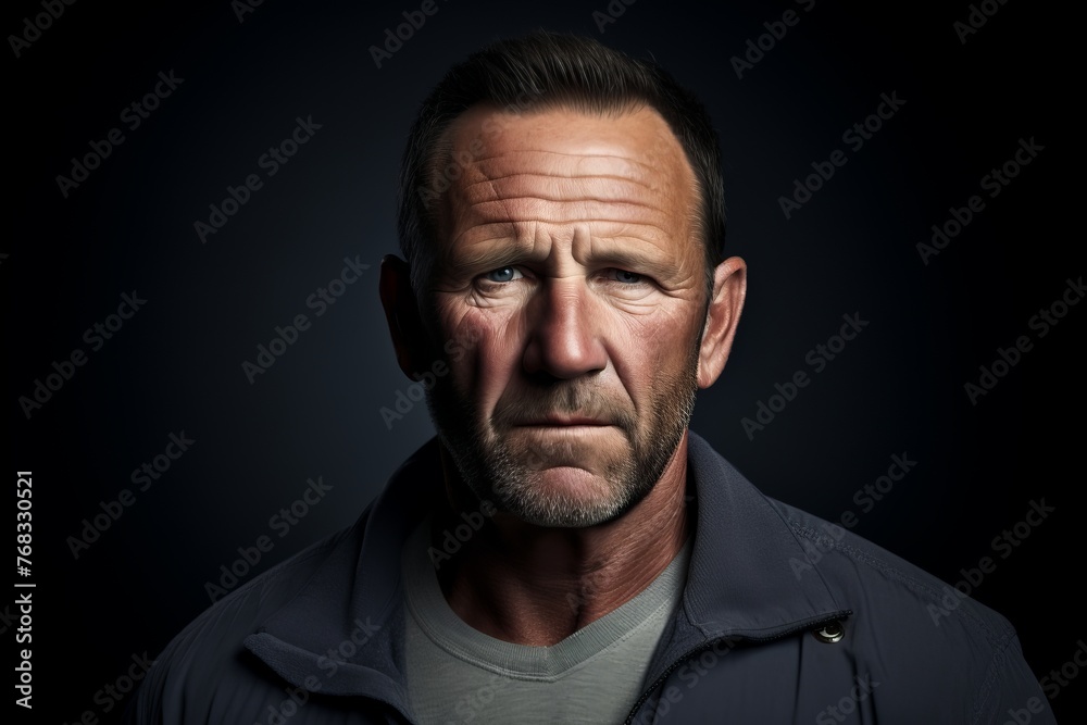 Portrait of a mature man with a serious expression on his face. Portrait of a mature man with a serious expression on his face.
