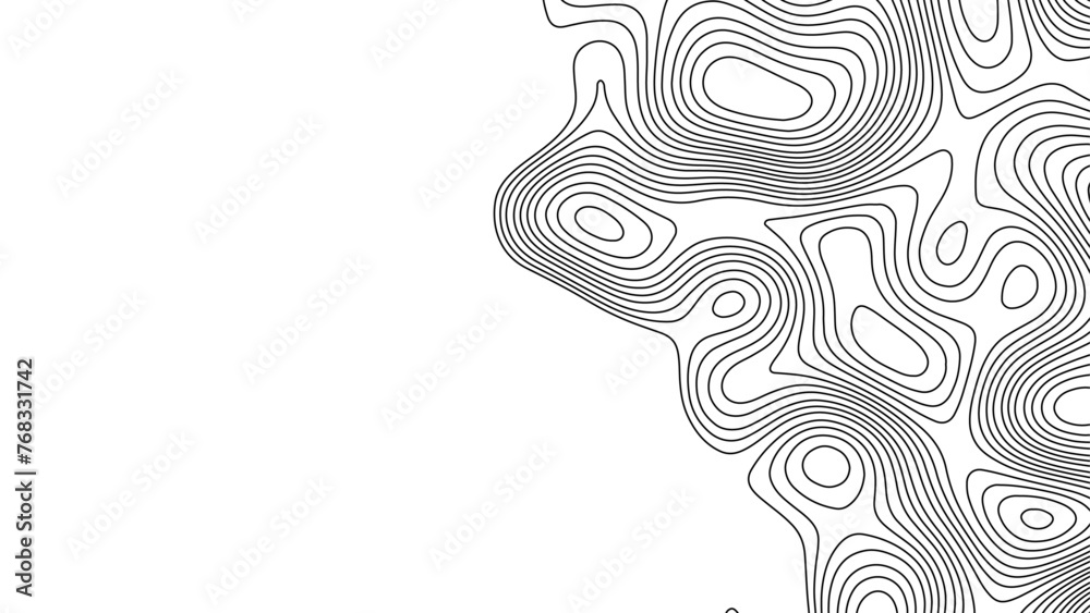 Topography Map Background Vector Banner Topography Map Background