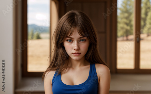 Beautiful woman on the ranch Free Download Beautiful woman on the ranch - GFXLoad