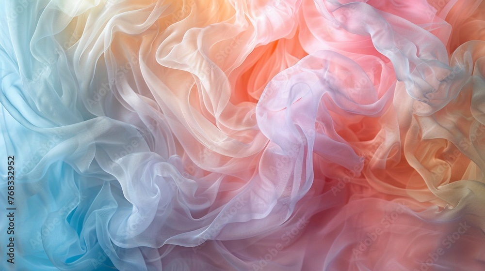 Delicate wisps of color float gracefully across a silky background, like brushstrokes in a painting.